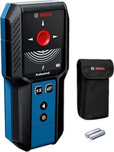 Load image into Gallery viewer, BOSCH GMS120-27 Wall Scanner and Stud Finder, Detects Wood, Metal, and Live Wires Behind Your Wall - Includes 2 AA Batteries and Pouch
