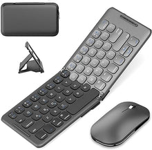 Load image into Gallery viewer, Acoucou Foldable Bluetooth Keyboard and Mouse Combo, Wireless Portable Keyboard and Mouse Set,Travel Folding Keyboard for Tablet Smartphone Laptop, Compatible with Mac/iOS Windows Android System
