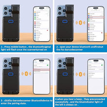 Load image into Gallery viewer, 2D QR Bluetooth Barcode Scanner, Wireless Adjustable Back Clip Phone Bar Code Scanner for 1D 2D Data Matrix Code Reader, Work with iPhone, Android, iOS for Warehouse Library Book Inventory
