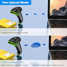 Load image into Gallery viewer, Symcode Wireless Bluetooth Barcode Scanner,Bluetooth &amp; USB Wired &amp; 2.4G Wireless Connection Ergonomics Handheld Barcode Scanner Reader, 2D 1D QR Code Automatic Fast Precise scanning Scanner
