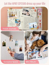 Load image into Gallery viewer, HPRT CP2100 Portable Photo Printer for iPhone, Wireless Picture Printer for Smartphone, 2x3 Mobile Photo Mini Color Printer, Instant Thermal Dye Sublimation Tech, Bluetooth (White-Grey)
