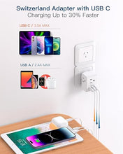 Load image into Gallery viewer, 2 Pack Australia New Zealand Power Plug Adapter, Australia Travel Adapter with 3 American Outlets 3 USB Charging Ports (1 USB C), Type I Plug Adapter for US to Australia, Argentina, China
