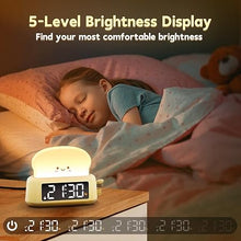 Load image into Gallery viewer, Alarm Clock for Kids, Digital Alarm Clock for Bedrooms with Toast Night Light, Nap Timer, Snooze, Adjustable Brightness, Bedside Clock for Kids Girls Boys Teens Bedroom Decor
