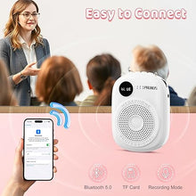 Load image into Gallery viewer, Voice Amplifier for Teacher,Portable Wired Voice Amplifier with Microphone Headset and Speaker,Rechargeable Mini Voice Amplifier for Classroom,Speech,Training,Tour Guide,Pearl Chain Design (White)
