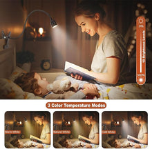 Load image into Gallery viewer, Zoomable LED Reading Lights for Bed Headboard, Clip on Spotlight Lamp for Desk, Dorm Bed, Dimmable USB Clamp Book Light with Flexible Gooseneck, Adjustable Beam Angle 15°-80°
