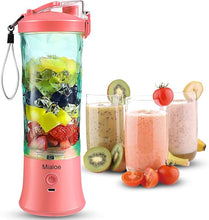 Load image into Gallery viewer, Portable Blender, Personal Size Blender for Shakes and Smoothies with 6 Blades Mini Blender 20 Oz for Kitchen,Home,Travel (Sakura Pink)
