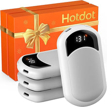 Load image into Gallery viewer, Rechargeable Hand Warmers Box, LED Display Real-Time Battery and Temperature, 4 Pack Portable Electric Hand Warmer, Men Women Gifts for Christmas, Hunting, Camping White
