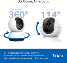 Load image into Gallery viewer, TP-Link Tapo 2K QHD Pan/Tilt Security Camera for Pet Camera, Baby Monitor, Motion Detection, Motion Tracking, 2-Way Audio, Night Vision, Cloud &amp;SD Card Storage, Works w/Alexa &amp; Google Home(Tapo C220)
