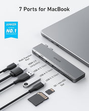 Load image into Gallery viewer, Anker USB C Hub for MacBook, Anker 547 USB-C Hub (7-in-2), Compatible with Thunderbolt 4 USB C Port, 4K HDMI, USB C and 2 USB A Data Ports for MacBook Pro 13 Inch, MacBook Air M1 / M2, and More
