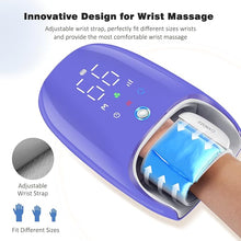 Load image into Gallery viewer, Fsa Hsa Eligible Hand Massager with Heat and Compression, Roller Kneading Massage, Fan Cooling and Wrist Massage for Wrist Arthritis, Carpal Tunnel Pain Relief, Gifts for Women Men (Purple)
