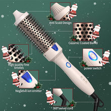 Load image into Gallery viewer, K&amp;K 1.5 inch Thermal Brush Volumizing Brush Heated Curling Ceramic Tourmaline Ionic Curling Iron Quick Heating Makes Dual Voltage Travel-Friendly Straightening Round Design 30S Heating up

