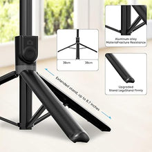Load image into Gallery viewer, 71&quot; Tall Selfie Stick Tripod Quadripod with Remote &amp; with 360° Ballhead, Aluminum Alloy Extendable Cell Phone Tripod Stand, Travel Tripod Phone Holder Compatible with iPhone/GoPro
