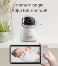 Load image into Gallery viewer, nannio New Comfy HD Baby Monitor with Camera &amp; Audio, 5&#39;&#39; HD Display, 5000mAh Battery, 1000ft Long Range, Fully Remote, Clear Night Vision, 2-Way Audio, Temp Sensor, No WiFi, Ideal Gifts for Baby
