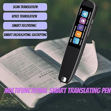 Load image into Gallery viewer, Upgrade Translation Scanning Pen, Text to Speech Device for Dyslexia, Real-time Multifunctional Pen Scanner with LCD Touchscreen, Support 12 Languages Offline Scanning Translation (Black)
