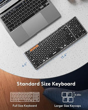Load image into Gallery viewer, Samsers Foldable Bluetooth Keyboard with Numeric Keypad, Full-Size Wireless Folding Keyboard with PU Leather, Portable Travel Keyboard for iOS Android Windows Mac OS, Support 3 Device(BT5.1 x 3)
