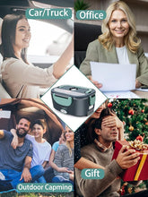 Load image into Gallery viewer, Buddew Electric Lunch Box 80W Food Heater for Adults, 12/24/110V Portable Lunch Warmer Upgraded Heated Lunch Box for Car/Truck/Office with SS Fork&amp;Spoon and Insulated Carry Bag (Green)

