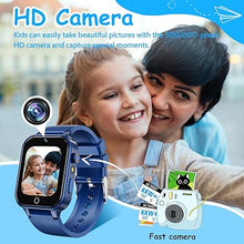 Load image into Gallery viewer, 1.5 Inches Kids Smart Watch for Boys Girls, 26 Puzzle Games, Smartwatch with Camera, Pedometer, Video Voice Music Player Learning Card,Christmas Birthday Gift for 3-12 Years Children (Blue)
