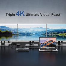 Load image into Gallery viewer, WAVLINK Docking Station 3 Monitors 4K@60Hz with Dual Displayport, HDMI, 130W Power Delivery, 5Gbps USB C, 4 USB A, RJ45, Audio, Compatible with MacBook M1/M2/M3, Windows, Thunderbolt
