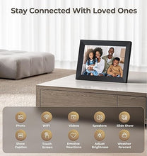 Load image into Gallery viewer, FRAMEO 10.1" Digital Picture Frame WiFi Smart Photo Frame Electronic Digital Picture Frames Load from Phone 1280x800 HD IPS Touch Screen,Auto-Rotate/Slideshow/Wall Mountable/Share Videos Photo-Black
