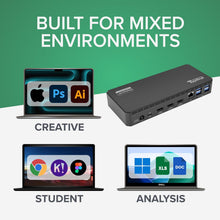 Load image into Gallery viewer, Plugable USB C Triple Display Docking Station | 100W PD, 3x HDMI (1x 4K 30Hz, 2x 1080p 60Hz), 6x USB 5Gbps Ports | Windows, macOS, ChromeOS Compatible - Enhance Productivity with Multi-Monitor Support
