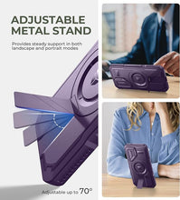 Load image into Gallery viewer, Dexnor for Samsung Galaxy S25 Case with Camera Cover &amp; Adjustable Kickstand &amp; Built-in Screen Protector, Magnetic Rugged Shockproof Bumper Cases Heavy-Duty Protective Cover (2025),Phantom Purple
