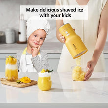 Load image into Gallery viewer, TER Shaved Ice Machine &amp; Juice Blender 2 in 1, Snow Cone Machine Ice Shaver Machine, Portable Blender for Shakes and Smoothies, Cordless Electric, Rechargeable, BPA Free, Yellow
