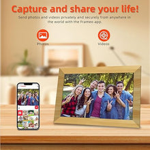 Load image into Gallery viewer, 10.1 Inch WiFi Digital Picture Frame, 1280x800 HD IPS Touch Screen, 32GB Memory, Smart Cloud Digital Photo Frame, Auto-Rotate, Share Photos via Frameo App(Wooden Color)
