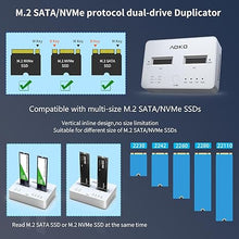 Load image into Gallery viewer, AOKO M.2 SSD Cloner NVMe Duplicator,Dual-Bay 20Gbps NVMe Clone Docking Station, 2-in-1 NVMe M.2 Duplicator for NVMe/SATA NGFF SSD Size 2280/2260/2242/2230/22110/2580

