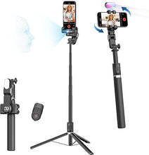 Load image into Gallery viewer, Auto Face Tracking Tripod 360 Rotation for iPhone Android,Phone Stand Follow You for Video Recording,Selfie Stick Tripod with RGB Light,Remote Control for YouTube,TikTok Vlogging(M2Pro Black)

