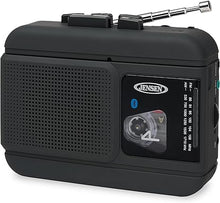 Load image into Gallery viewer, JENSEN MCR-60 MCR-60 Portable Personal Cassette Player/Recorder with AM/FM Radio, Bluetooth, and Earbuds, Black
