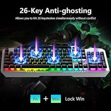 Load image into Gallery viewer, AULA Keyboard, T102 104 Keys Gaming Keyboard and Mouse Combo with RGB Backlit Quiet Computer Keyboard, All-Metal Panel, Waterproof Light Up PC Keyboard, USB Wired Keyboard Gaming for MAC Xbox PC Gamer
