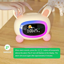 Load image into Gallery viewer, Alarm Clock for Kids,Ok to Wake Clock,Sleep Training Clock with Night Light &amp; Sound Machine, Cute Kawaii Alarm Clock for Birthday Gift Boy Girls Toddlers Bedrooms
