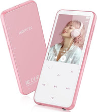 Load image into Gallery viewer, AGPTEK 64GB MP3 Player with Bluetooth, M3 2.4 inch Music Player with Speaker and FM Radio, Touch Buttons, Supports Up to 128GB, Pink
