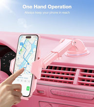 Load image into Gallery viewer, VICSEED Pink Phone Holder for Your Car [Sturdy &amp; Durable] [Powerful Suction] Dashboard Windshield Air Vent Car Phone Holder Hands Free Phone Mount for Car for iPhone Android, Pink Car Accessories
