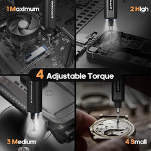 Load image into Gallery viewer, AM ARROWMAX Electric Screwdriver, Precision Screwdriver w/ 34 Magnetic Bits, 4 Torque Settings, Red Dot, IF Winning Design, Rechargeable Mini Cordless Screwdriver for Phone, Laptop, Camera (SES) Black
