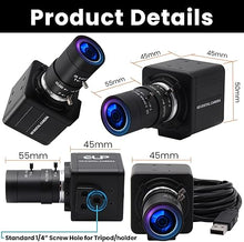 Load image into Gallery viewer, Webcam 10X Optical 8MP Varifocal Zoom Camera,5-50mm Vari-Focus Webcam Mini Video Conference Webcam Plug&amp;Play USB Cameras for Windows Linux Raspberry Pi Camera
