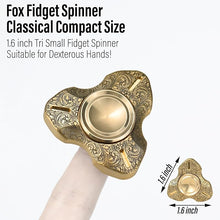 Load image into Gallery viewer, FREELOVE Metal Fidget Spinner, Brass Heavy, Long Spinning Toys, Cool Silent, Small Mini 2nd Fox Figette Spiner for Adults Men Anxiety, Quiet Bearing, Relief Brass

