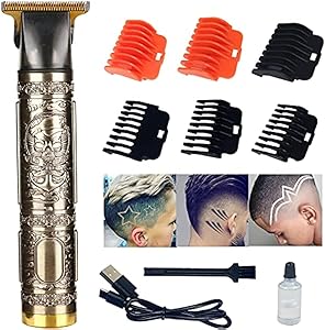 Hair Clippers for Men, Cordless Beard Trimmer Shaver Rechargeable T Blade Hair Trimmer Approaching Zero Grapped Hair Cutting Grooming Kit