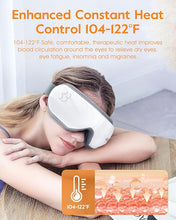 Load image into Gallery viewer, Eye Massager with Heat, Smart Heated Eye Mask Massager with Bluetooth Music, Eye Care Gift Massage Muscles for Relax Eye Strain, Migraines, Headache, Birthday Christmas Gifts for Women Men
