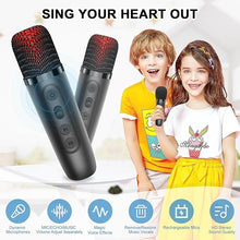 Load image into Gallery viewer, Mini Karaoke Machine for Kids Adults, Portable Bluetooth Speaker Set with 2 Microphone with Magic Voice for Home Activity, Bluetooth Speaker Party Gift for Boys Girls Teenager&#39;s Birthday
