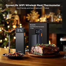 Load image into Gallery viewer, GoveeLife Wireless Meat Thermometer, WiFi Meat Thermometer Digital with Unlimited Range Monitoring, LCD Rechargeable Base, APP Recipes, Bluetooth Cooking Food Thermometer for BBQ Grill, Oven, Smoker
