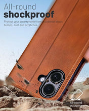 Load image into Gallery viewer, OCASE Compatible with iPhone 16 Wallet Case, PU Leather Flip Folio Case with Card Holders RFID Blocking Kickstand [Shockproof TPU Inner Shell] Phone Cover 6.1 Inch 2024, Brown
