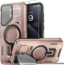 Load image into Gallery viewer, for Samsung Galaxy S25 Case with Screen Protector 6.2-Inch,[Compatible with Magsafe][Adjustable Camera Cover Stand] Military-Grade Protection Shockproof Protective Magnetic Case-Rose Gold
