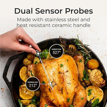 Load image into Gallery viewer, MEATER SE: Smart Bluetooth Meat Thermometer | Long Wireless Range | for Oven, Grill, Kitchen, BBQ, Smoker, Air Fryer | Step-by-Step Recipes in App | Dual Sensors | Black Charger [2024 Release]
