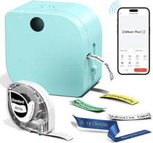 Load image into Gallery viewer, Phomemo Label Maker Machine with Tape, P12 Bluetooth Mini Label Makers Thermal Transfer Ribbon Printer Machine with Typewriters Templates for Home, School, Clothes, Gift Wrapping, Office, Green
