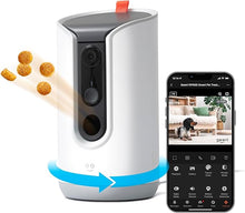 Load image into Gallery viewer, Geeni Pet Treat Dispenser with Camera - 2K HD WiFi Enabled, Dog and Cat Automatic Smart Feeder, Two-Way Audio, Night Vision, Auto-Follow, Remote Access with App, Alexa and Google Compatible, White
