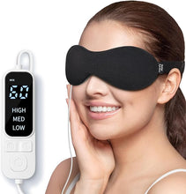Load image into Gallery viewer, YFONG Heated Eye Mask for Dry Eyes, Sinus, Migraine, Stye, USB Wired Eye Care Mask with Heat - 3 Temperature &amp; 4 Time Control, Sleep Mask Relax Eye Strain, Puffy, MGD, Warm Compress for Eyes (Black)
