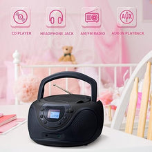 Load image into Gallery viewer, hPlay Gummy P16 Portable CD Player Boombox AM FM Digital Tuning Radio, Aux Line-in, Headphone Jack, Foldable Carrying Handle (Space Grey)
