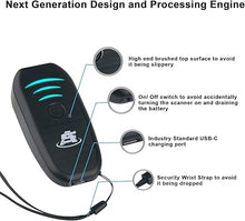 Load image into Gallery viewer, ScanAvenger Portable Mini-Wireless Bluetooth Barcode Scanner: Hand Scanners - Cordless, Rechargeable 1D &amp; 2D Scan Gun for Inventory Management Wireless, Handheld USB QR (1D&amp;2D Mini Barcode Scanner)…
