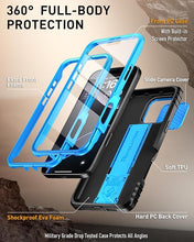 Load image into Gallery viewer, Poetic Revolution Case for iPhone 16 Pro 6.3 inch, [Slide Camera Cover], Full-Body Military Grade Rugged Shockproof Cover with Kickstand and Built-in-Screen Protector, Light Blue
